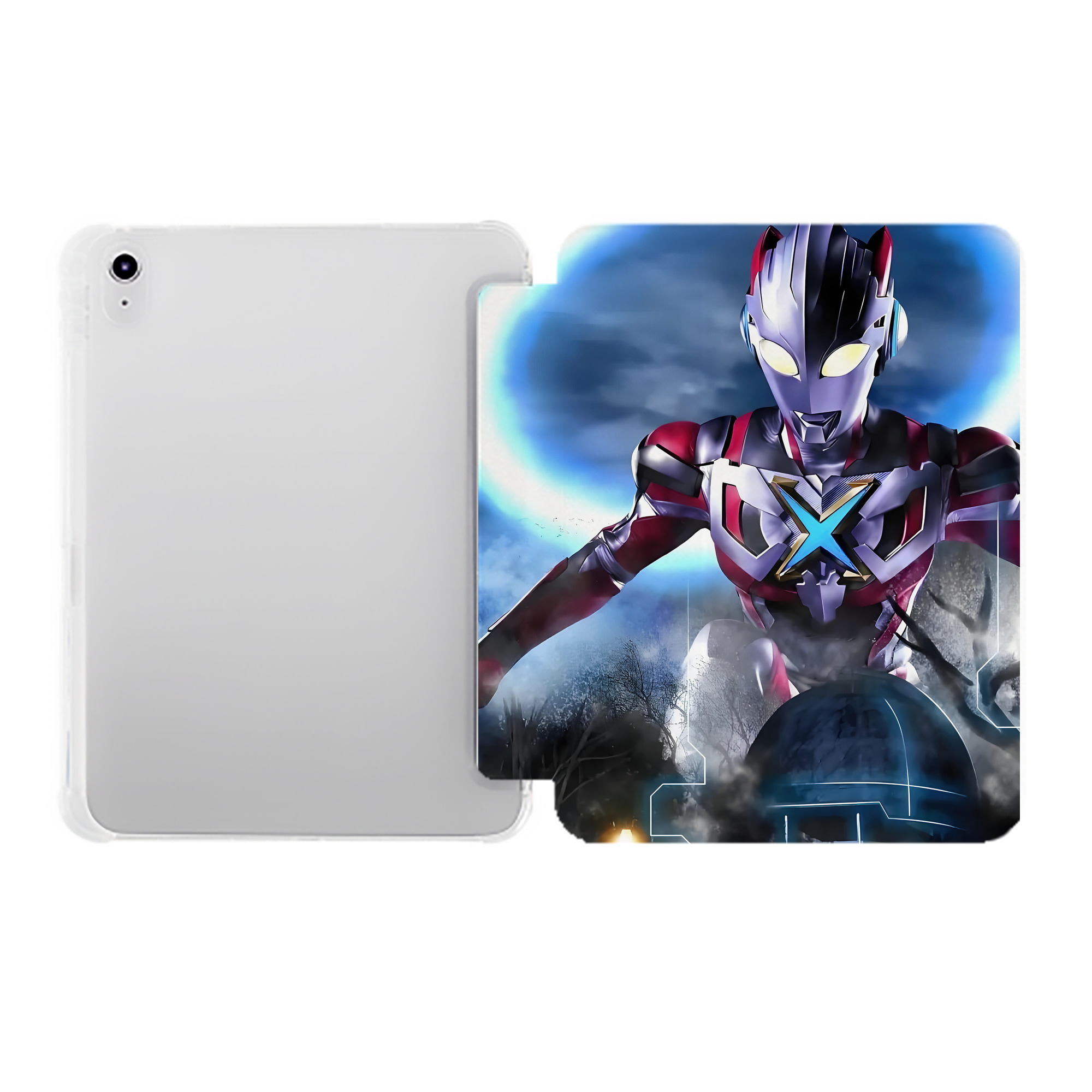 （画像用） ウルトラマン Ultraman IPad ケース ペン収納付き 三つ折りスタンド PUレザー×シリコン 対応機種9.5/10.5/10.9インチ